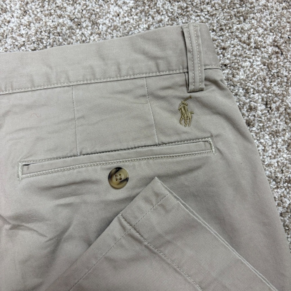 Polo Ralph Lauren Chino Pants Mens 34x30 Khaki Tan Stretch Straight Fit Twill